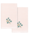 Linum Home Turkish Cotton Botanica Embellished 2-pc. Fingertip Towel Set In Blush