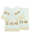 Linum Home Textiles Turkish Cotton Belinda Embellished Towel Set, 4 Piece In Aqua