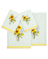 Linum Home Textiles Turkish Cotton Girasol Embellished Towel Set, 4 Piece In Aqua