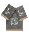Linum Home Turkish Cotton Aaron Embellished 3-pc. Bath Towel Set In Charcoal