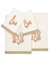 Linum Home Textiles Turkish Cotton Aaron Embellished Towel Set, 4 Piece In Beige