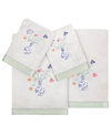 Linum Home Textiles Turkish Cotton Stella Embellished Towel Set, 4 Piece In Silver