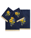 Linum Home Turkish Cotton Girasol Embellished 4-pc. Bath Towel Set In Marine