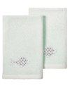 Linum Home Turkish Cotton Figi Embellished 2-pc. Fingertip Towel Set In Aqua