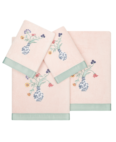 Linum Home Turkish Cotton Stella Embellished 4-pc. Bath Towel Set In Blush