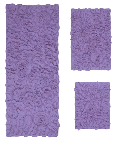 Home Weavers Bell Flower 3-pc. Bath Rug Set In Purple