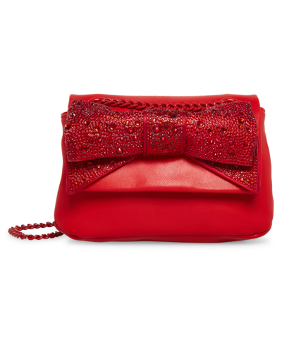 Betsey Johnson Women's All That Shimmers Bow Bag In Red