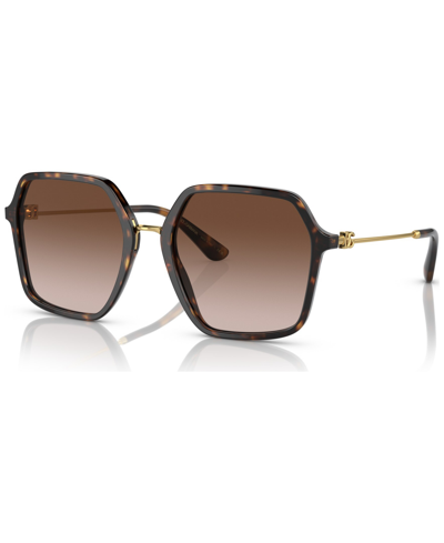 Dolce & Gabbana Women's Low Bridge Fit Sunglasses, Dg4422f56-y In Havana_gradient_brown