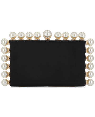 Inc International Concepts East West Pearl-trim Clutch, Created For Macy's In Black