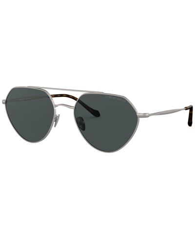 Giorgio Armani Ar6111 Irregular-frame Metal Sunglasses In Matte Gunmetal,grey