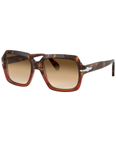 Persol Unisex Sunglasses, Po0581s54-y In Brown Tortoise-transparent Bordeaux