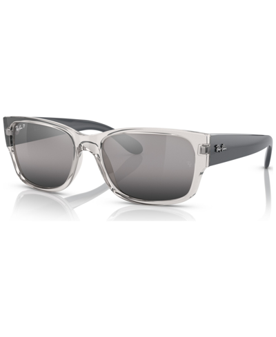 Ray Ban Unisex Polarized Sunglasses, Rb438858-p In Transparent Gray