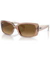 Ray Ban Women's Polarized Sunglasses, Rb438958-yp In Transparent Brown