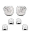 CUFFLINKS, INC WHITE PRECIOSA PAVE CUFF LINKS STUD SET,PROD192840108