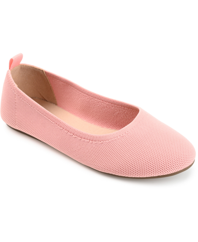 Journee Collection Women's Jersie Knit Flats In Pink