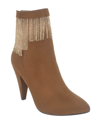 Impo Women's Toledo I Chain Fringe Ankle Boot With Memory Foam In Toffee