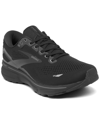 Brooks Men's Ghost 15 Running Sneakers From Finish Line In Black/black/ebony