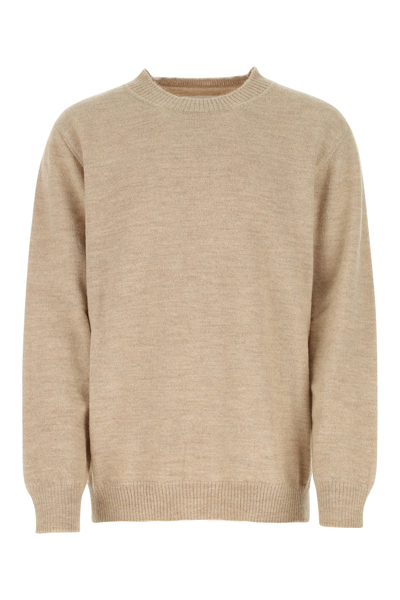 Maison Margiela High-neck Cashmere Sweater In Beige