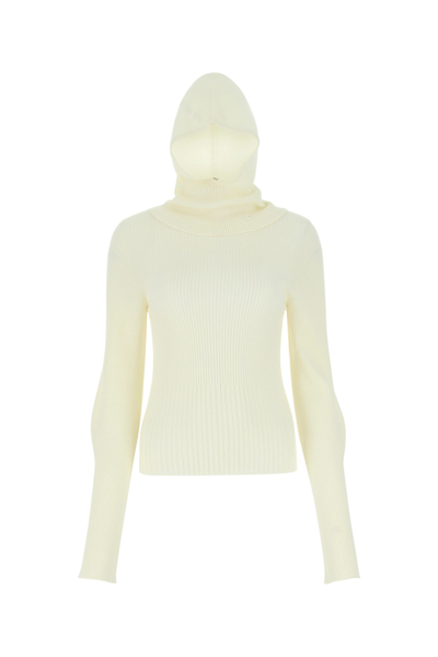 Low Classic Ivory Wool Sweater In White