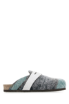 Vitelli Multicolor Fabric Slippers In Gray