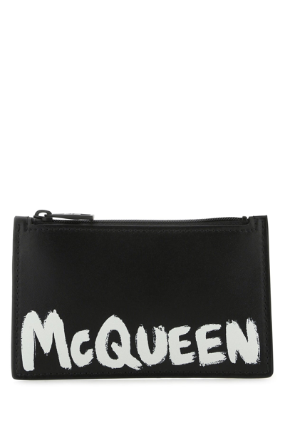 ALEXANDER MCQUEEN ALEXANDER MCQUEEN BLACK LEATHER CARD HOLDER