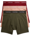 Calvin Klein Men's 3-pack Cotton Stretch Boxer Briefs In Army Green/pink/red