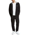 Nautica Mens Super Soft Fleece Full Zip Hoodie Sweatshirt Jogger Pants In True Black