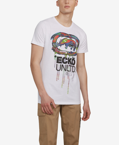 Ecko Unltd Men's Big And Tall Dripski Graphic T-shirt In White