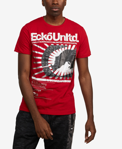 Ecko Unltd Men's Big And Tall Star Burst Graphic T-shirt In Red