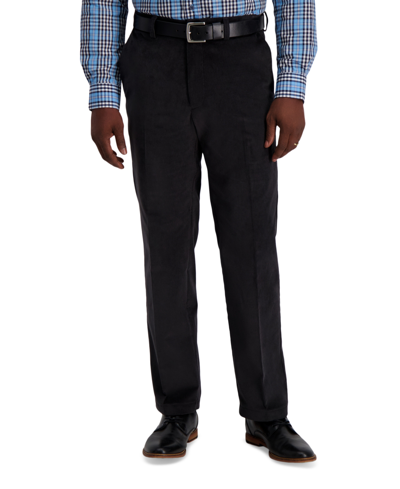 Haggar Men's Classic-fit Stretch Corduroy Pants In Dark Grey