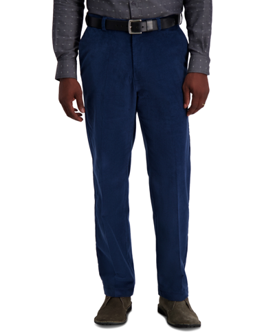 Haggar Mens Stretch Corduroy Dress Pants In Blue