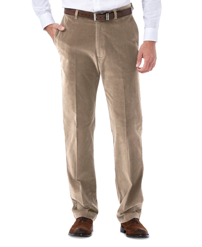 Haggar Men's Classic-fit Stretch Corduroy Pants In Khaki