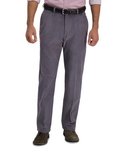 Haggar Men's Classic-fit Stretch Corduroy Pants In Charcoal