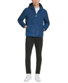 Kenneth Cole Men's Faux Shearling Hooded Puffer Jacket In Blue