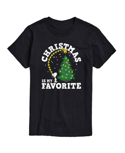 Airwaves Men's Peanuts Christmas Is My Favorite Short Sleeve T-shirt In Black