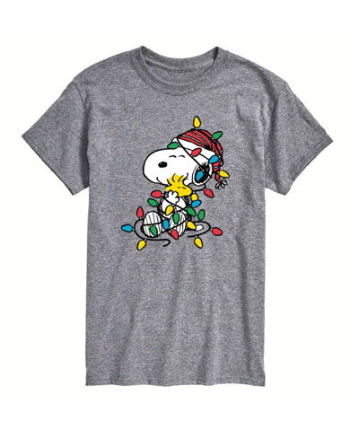 Airwaves Men's Peanuts Lights Short Sleeve T-shirt In Gray