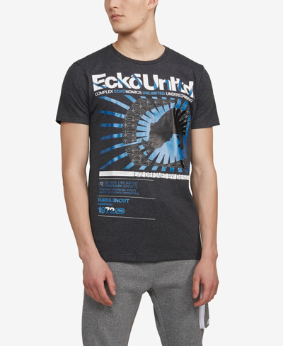 Ecko Unltd Men's Big And Tall Star Burst Graphic T-shirt In Gray