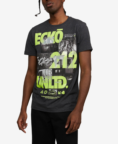 Ecko Unltd Men's Big And Tall Gridlock Graphic T-shirt In Gray