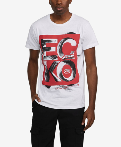 Ecko Unltd Men's Big And Tall Stencil Up Graphic T-shirt In White