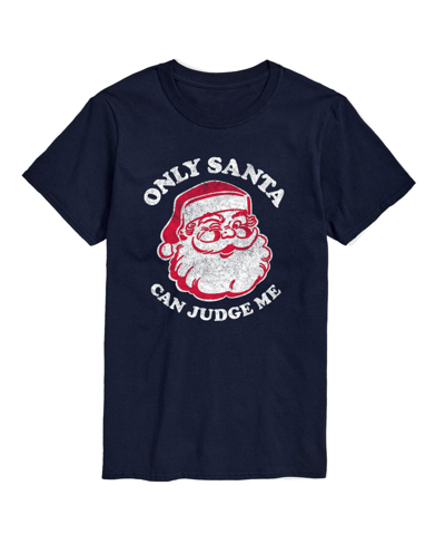 Airwaves Men's Only Santa Can Judge Short Sleeve T-shirt In Blue