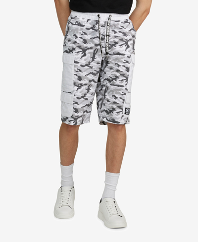 Ecko Unltd Men's Big And Tall Contrast Cargo Shorts In White