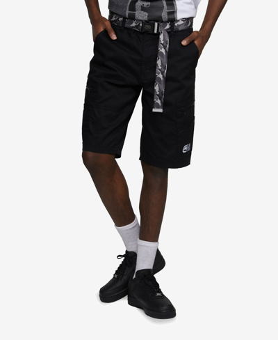 Ecko Unltd Men's Zippity Do Dah Cargo Shorts With Removable Belt, 2 Piece Set In Black