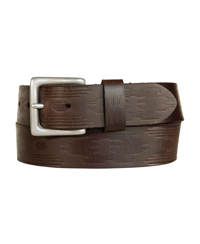 Lucky Brand Men's Aztec Embossed Leather Belt In Brown