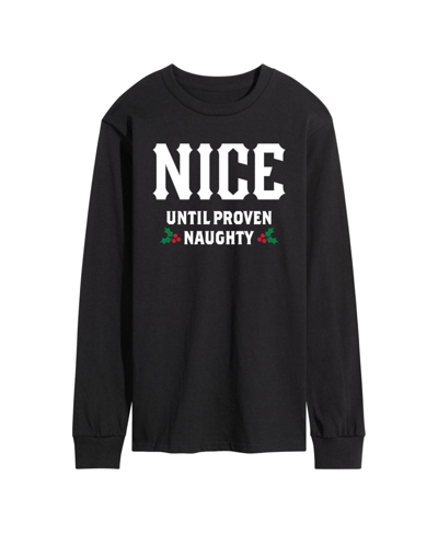 Airwaves Men's Nice Until Proven Naughty Long Sleeve T-shirt In Black