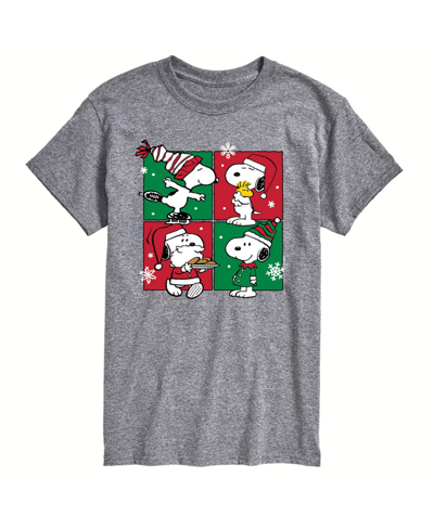 Airwaves Men's Peanuts Christmas Short Sleeve T-shirt In Gray