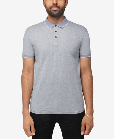 X-ray Men's Basic Comfort Tipped Polo Shirt In Light Heather Gray