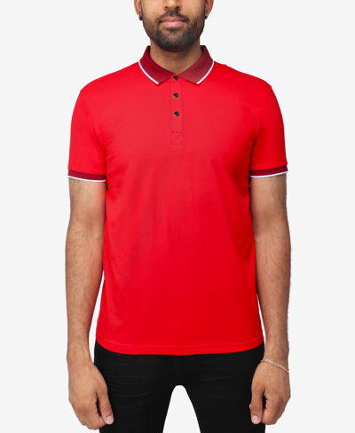 X-ray Men's Basic Comfort Tipped Polo Shirt In Red