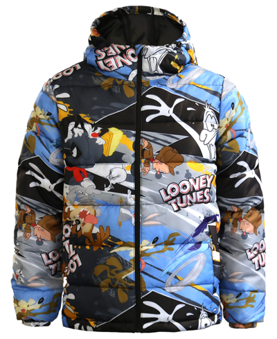 Southpole Men's Looney Tunes Bugs Bunny Graphic Printed Hooded Puffer ...