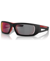 Prada Linea Rossa Rectangle-frame Sunglasses In Matte Black/red