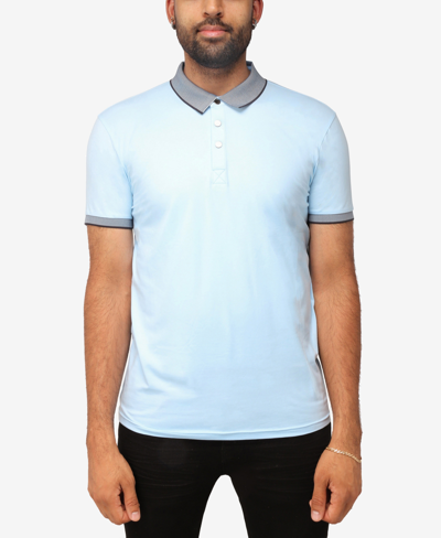 X-ray Men's Basic Comfort Tipped Polo Shirt In Light Blue